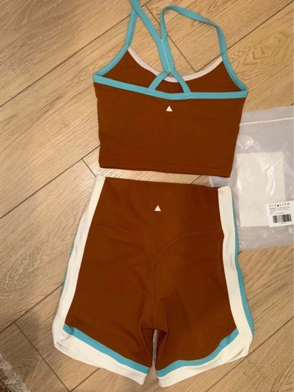 Vitality cloud II toffee contrast Women's Brown Athletic set with Aqua Trim - Picture 3 of 8
